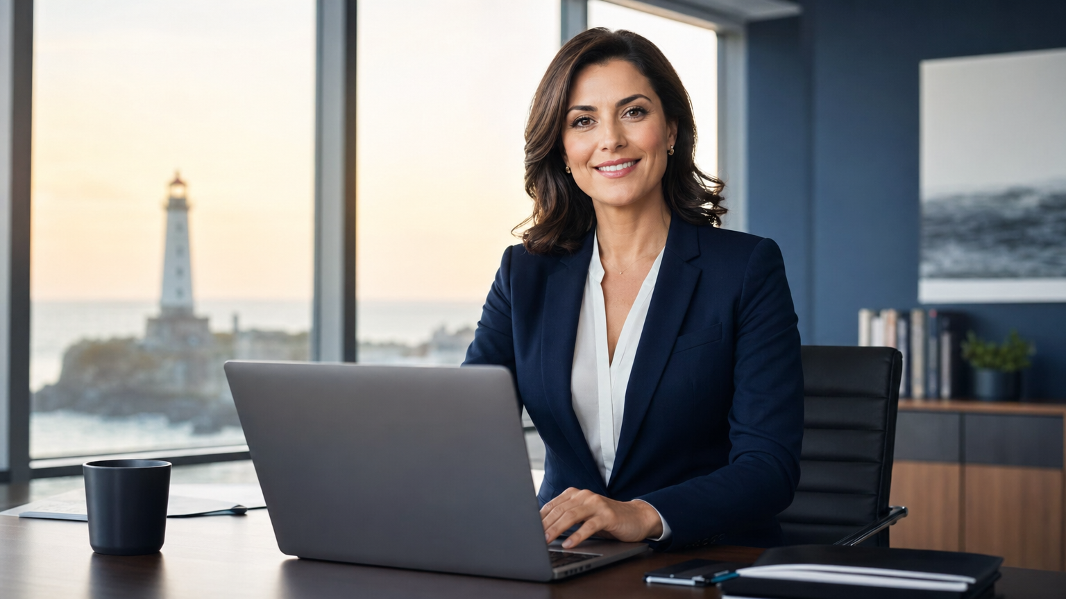 Business owner using AI